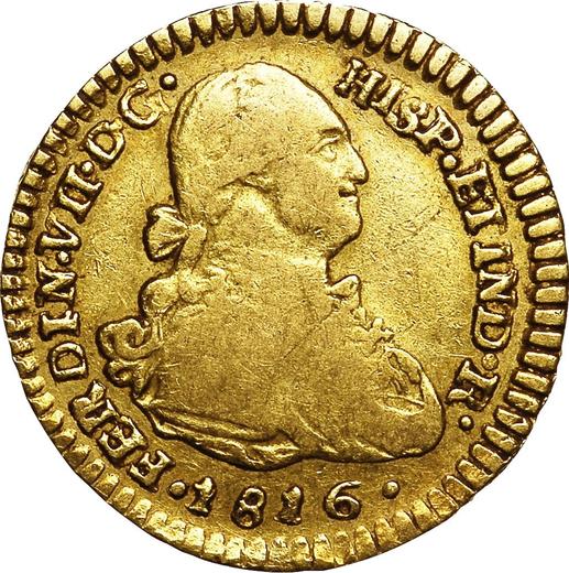 Anverso 1 escudo 1816 So FJ - valor de la moneda de oro - Chile, Fernando VII