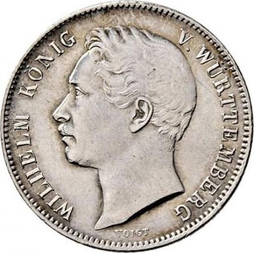 Аверс монеты - 1/2 гульдена 1840 года - цена серебряной монеты - Вюртемберг, Вильгельм I
