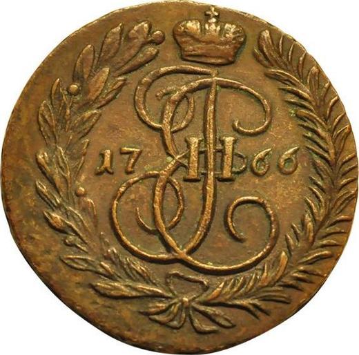 Reverso 2 kopeks 1766 ММ - valor de la moneda  - Rusia, Catalina II