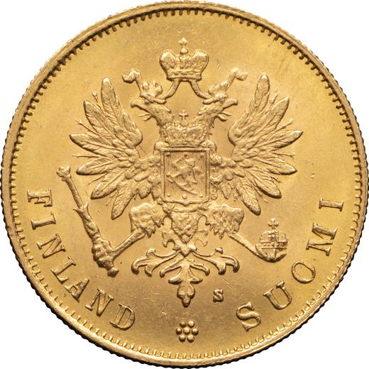 Аверс монеты - 10 марок 1881 года S - цена золотой монеты - Финляндия, Великое княжество