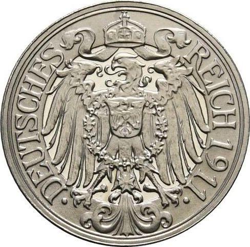 Rewers monety - 25 fenigów 1911 E "Typ 1909-1912" - cena  monety - Niemcy, Cesarstwo Niemieckie