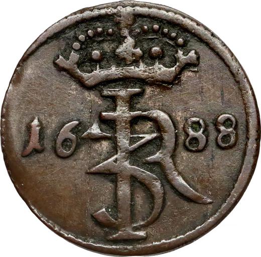 Awers monety - Szeląg 1688 "Gdańsk" - cena srebrnej monety - Polska, Jan III Sobieski