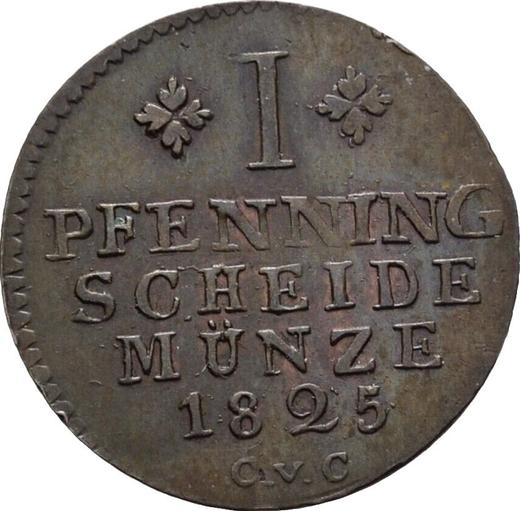 Reverso 1 Pfennig 1825 CvC - valor de la moneda  - Brunswick-Wolfenbüttel, Carlos II