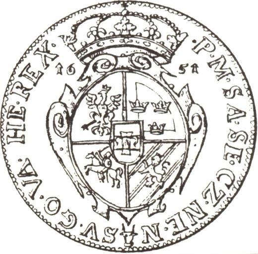 Reverso 5 ducados 1651 "Tipo 1651-1652" - valor de la moneda de oro - Polonia, Juan II Casimiro