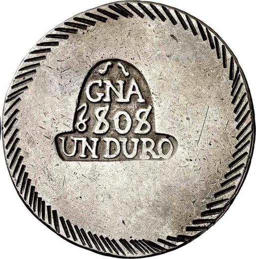 Reverso 1 duro 1808 GNA - valor de la moneda de plata - España, Fernando VII