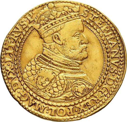 Obverse Donative 5 Ducat 1585 "Danzig" - Gold Coin Value - Poland, Stephen Bathory