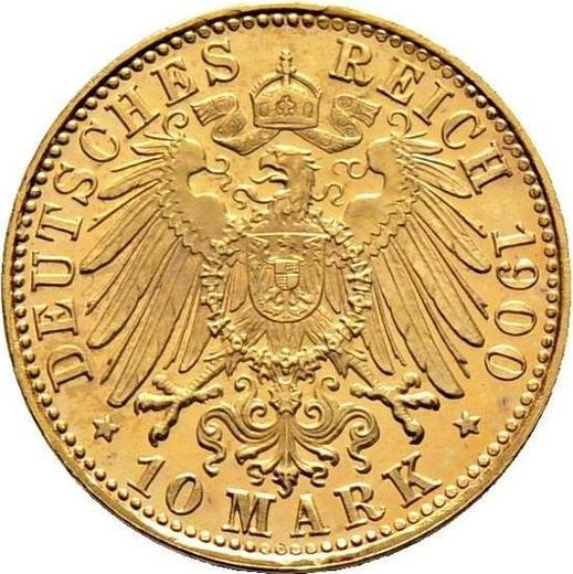 Reverso 10 marcos 1900 D "Bavaria" - valor de la moneda de oro - Alemania, Imperio alemán