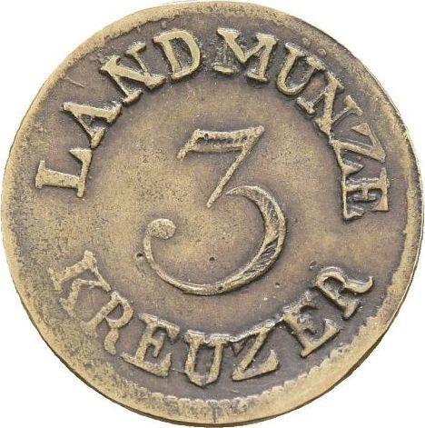 Reverso 3 kreuzers 1831 L "Tipo 1827-1831" - valor de la moneda de plata - Sajonia-Meiningen, Bernardo II