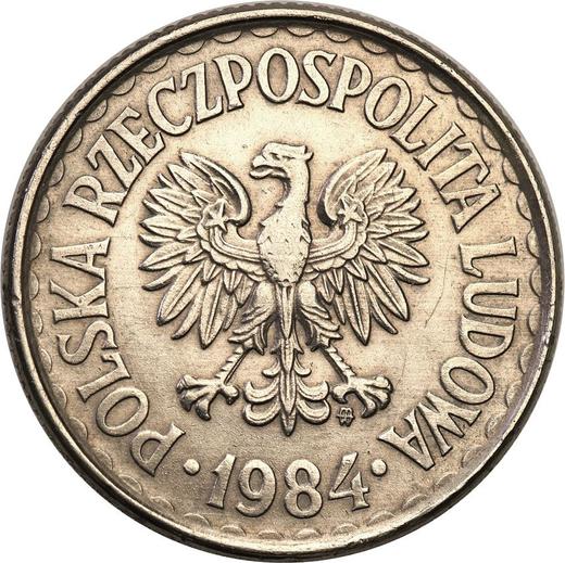 Аверс монеты - Пробный 1 злотый 1984 года MW Медно-никель - цена  монеты - Польша, Народная Республика