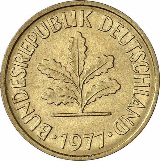 Reverso 5 Pfennige 1977 D - valor de la moneda  - Alemania, RFA