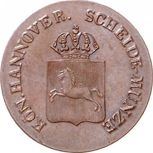 Аверс монеты - 2 пфеннига 1837 года A "Тип 1835-1837" - цена  монеты - Ганновер, Вильгельм IV