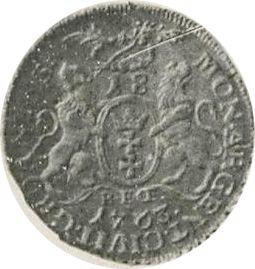 Реверс монеты - Орт (18 грошей) 1763 года REOE "Гданьский" - цена серебряной монеты - Польша, Август III