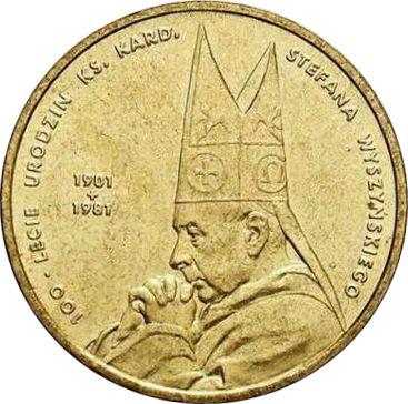 Реверс монеты - 2 злотых 2001 года MW EO "100 лет со дня рождения Стефана Вышинского" - цена  монеты - Польша, III Республика после деноминации