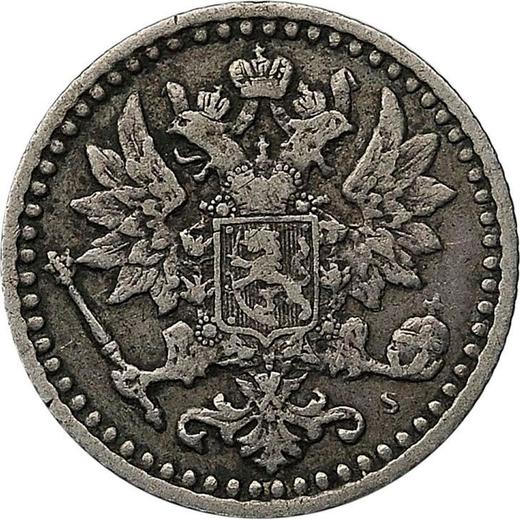 Awers monety - 25 penni 1868 S - cena srebrnej monety - Finlandia, Wielkie Księstwo