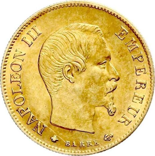 Аверс монеты - 10 франков 1860 года BB "Тип 1855-1860" Страсбург - цена золотой монеты - Франция, Наполеон III