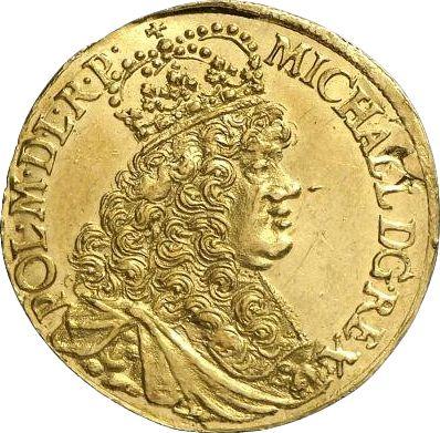 Anverso Ducado 1672 DL "Gdańsk" - valor de la moneda de oro - Polonia, Miguel Korybut
