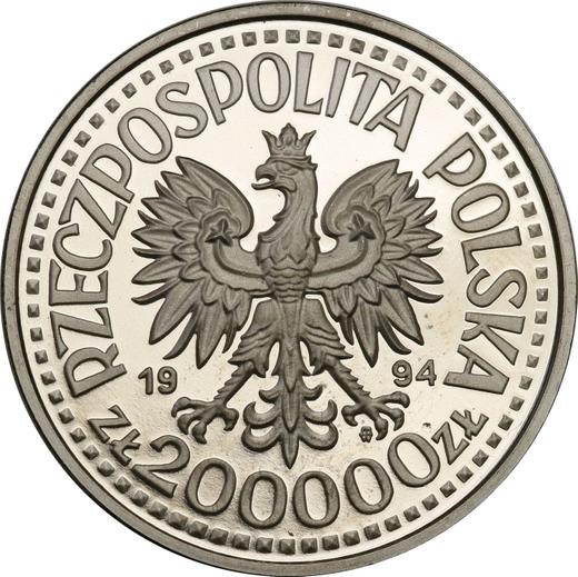 Awers monety - PRÓBA 200000 złotych 1994 MW ET "Zygmunt I Stary" Nikiel - cena  monety - Polska, III RP przed denominacją