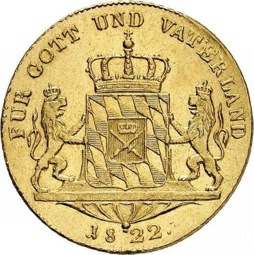 Rewers monety - Dukat 1822 - cena złotej monety - Bawaria, Maksymilian I