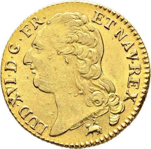Аверс монеты - Луидор 1786 года B Руан - цена золотой монеты - Франция, Людовик XVI