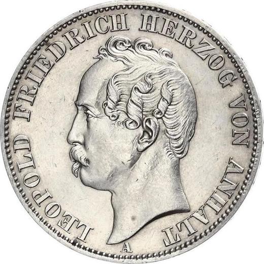 Аверс монеты - Талер 1869 года A - цена серебряной монеты - Ангальт-Дессау, Леопольд Фридрих