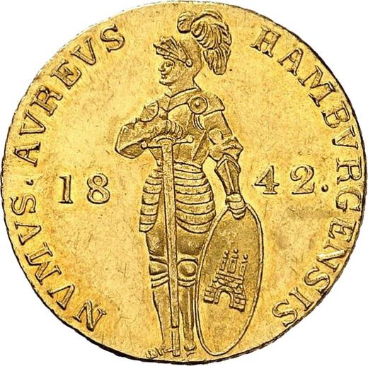 Аверс монеты - Дукат 1842 года - цена  монеты - Гамбург, Вольный город