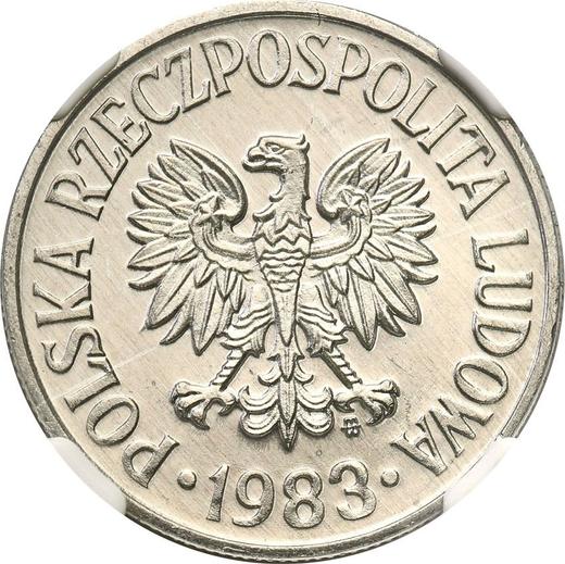 Anverso 50 groszy 1983 MW - valor de la moneda  - Polonia, República Popular