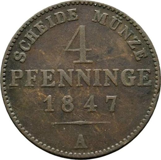 Реверс монеты - 4 пфеннига 1847 года A - цена  монеты - Пруссия, Фридрих Вильгельм IV