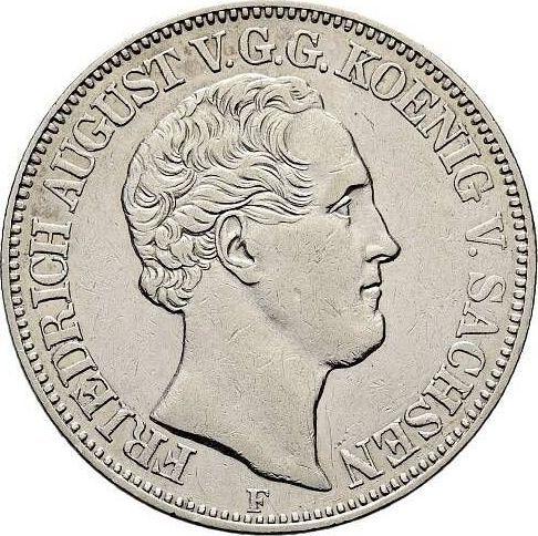 Obverse Thaler 1850 F "Mining" - Silver Coin Value - Saxony-Albertine, Frederick Augustus II