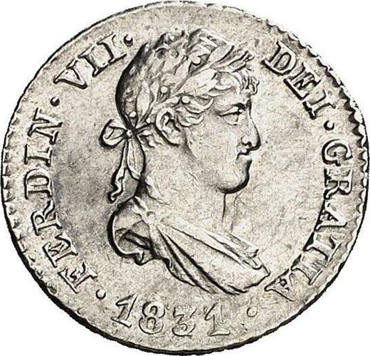 Anverso Medio real 1831 M AJ - valor de la moneda de plata - España, Fernando VII