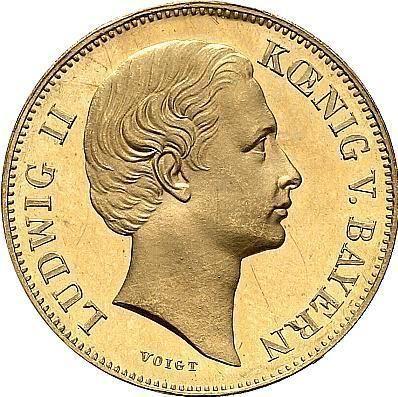 Anverso 1 corona 1868 - valor de la moneda de oro - Baviera, Luis II