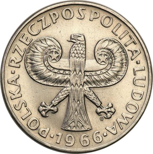Аверс монеты - Пробные 10 злотых 1966 года MW "Колонна Сигизмунда" 28 мм Никель - цена  монеты - Польша, Народная Республика