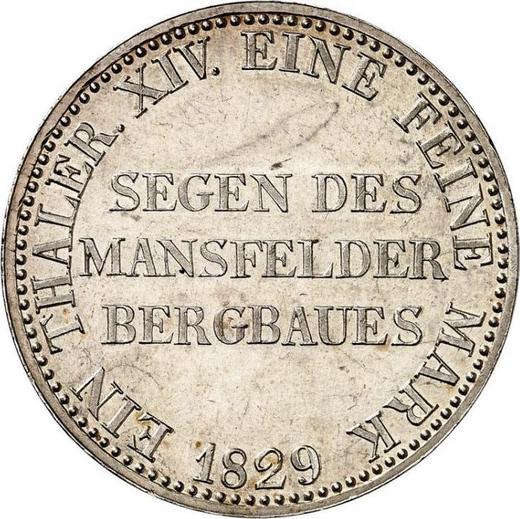 Reverso Tálero 1829 A "Minero" - valor de la moneda de plata - Prusia, Federico Guillermo III