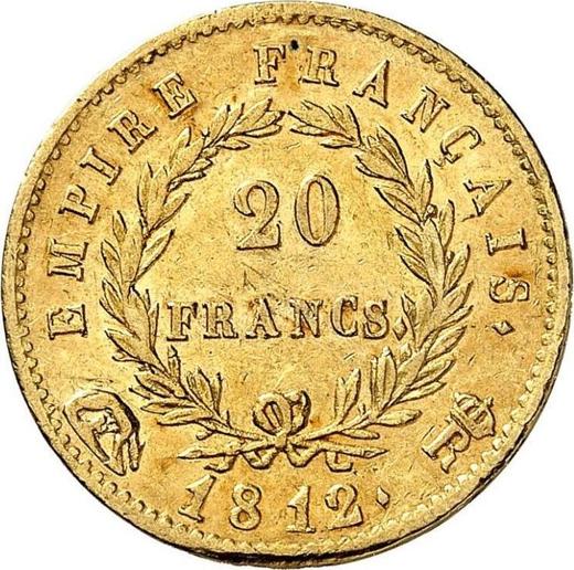 Reverse 20 Francs 1812 R "Type 1809-1815" Rome - France, Napoleon I