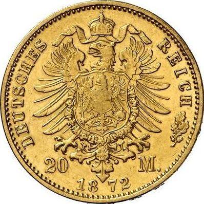 Reverso 20 marcos 1872 A "Mecklemburgo-Schwerin" - valor de la moneda de oro - Alemania, Imperio alemán