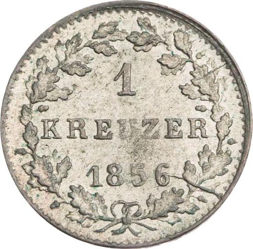Rewers monety - 1 krajcar 1856 - cena srebrnej monety - Hesja-Darmstadt, Ludwik III