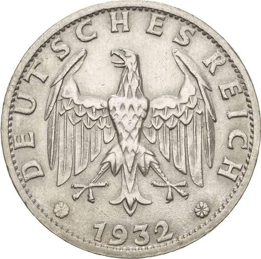 Аверс монеты - 3 рейхсмарки 1932 года D - цена серебряной монеты - Германия, Bеймарская республика