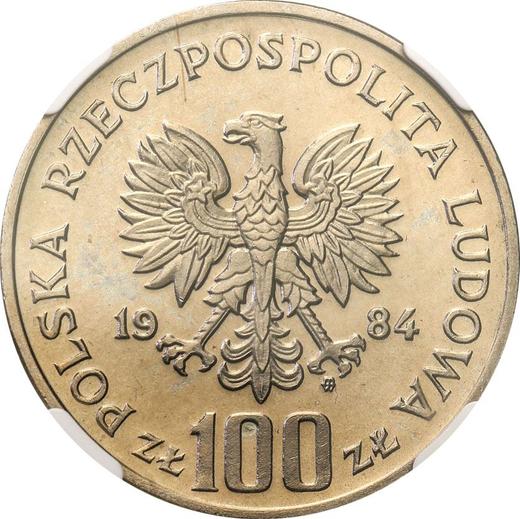 Аверс монеты - 100 злотых 1984 года MW TT "Винценты Витос" Медно-никель - цена  монеты - Польша, Народная Республика