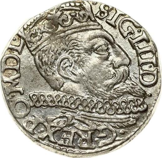 Аверс монеты - Трояк (3 гроша) 1598 года P "Познаньский монетный двор" - цена серебряной монеты - Польша, Сигизмунд III Ваза