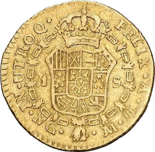 Реверс монеты - 1 эскудо 1797 года NG M - цена золотой монеты - Гватемала, Карл IV