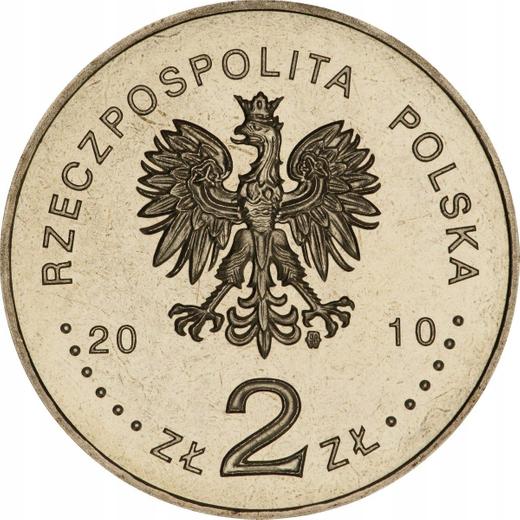 Аверс монеты - 2 злотых 2010 года MW KK "95 лет со дня рождения Яна Якуба Твардовского" - цена  монеты - Польша, III Республика после деноминации