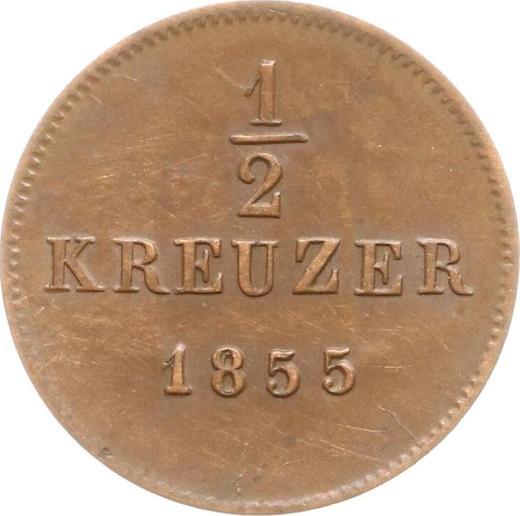 Реверс монеты - 1/2 крейцера 1855 года "Тип 1840-1856" - цена  монеты - Вюртемберг, Вильгельм I