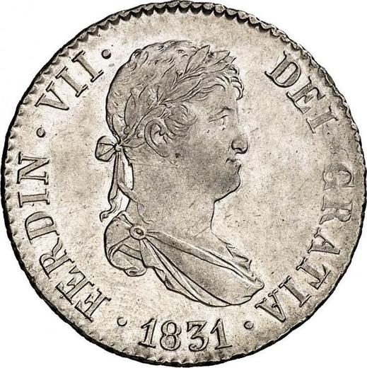 Аверс монеты - 2 реала 1831 года M AJ - цена серебряной монеты - Испания, Фердинанд VII