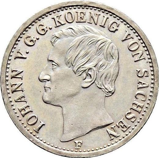 Аверс монеты - 1/6 талера 1856 года F - цена серебряной монеты - Саксония-Альбертина, Иоганн