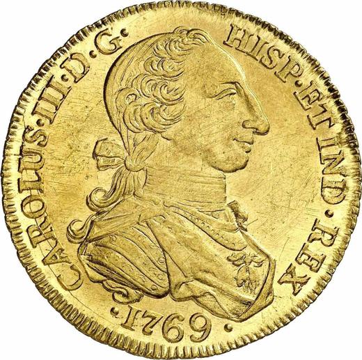 Awers monety - 8 escudo 1769 NR V "Typ 1762-1771" - cena złotej monety - Kolumbia, Karol III