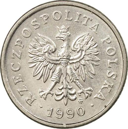 Obverse 20 Groszy 1990 MW -  Coin Value - Poland, III Republic after denomination