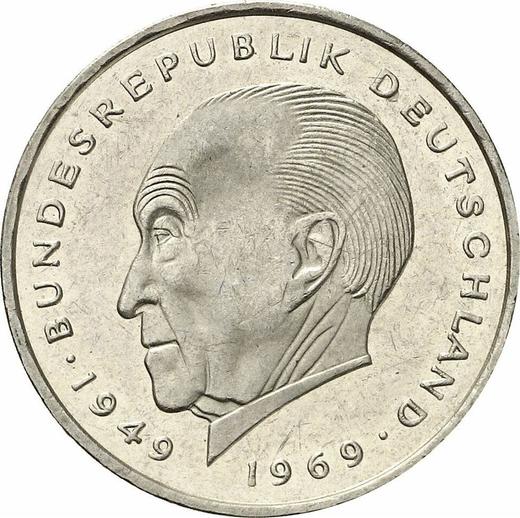 Anverso 2 marcos 1976 J "Konrad Adenauer" - valor de la moneda  - Alemania, RFA
