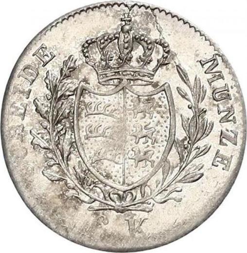 Реверс монеты - 6 крейцеров 1833 года - цена серебряной монеты - Вюртемберг, Вильгельм I