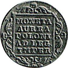 Reverso Ducado 1772 AP "Figura del rey" - valor de la moneda de oro - Polonia, Estanislao II Poniatowski