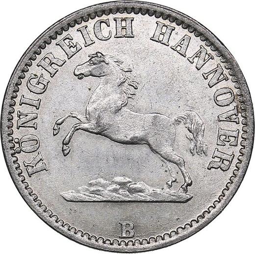 Anverso Medio grosz 1858 B - valor de la moneda de plata - Hannover, Jorge V