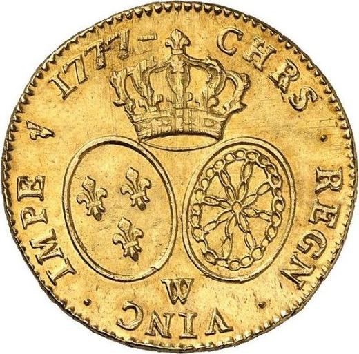 Реверс монеты - Двойной луидор 1777 года W Лилль - цена золотой монеты - Франция, Людовик XVI